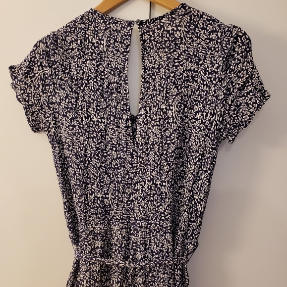 Navy and White Floral Jumpsuit - Picture 3 of 12